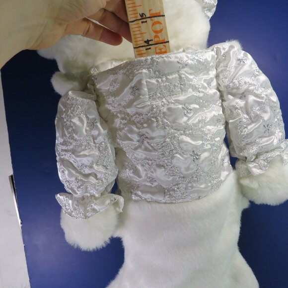 Plush Teddy Bear Stocking White & Silver - Picture 3 of 13